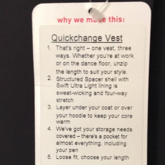 Lululemon Black Quick Change Vest Size 8 - Picture 11 of 12